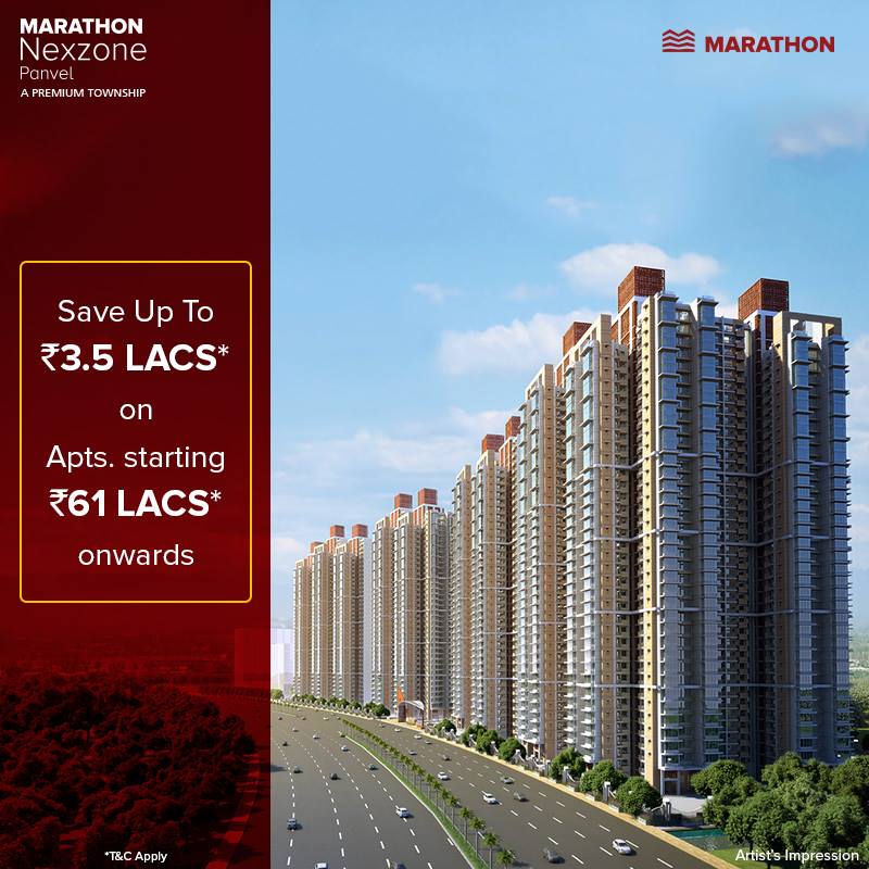 Save upto 3.5 lacs on apartments starting 61 lacs at Marathon Nexzone